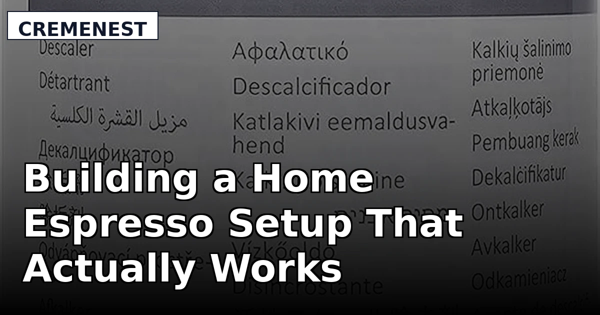 Building a Home Espresso Setup That Actually Works