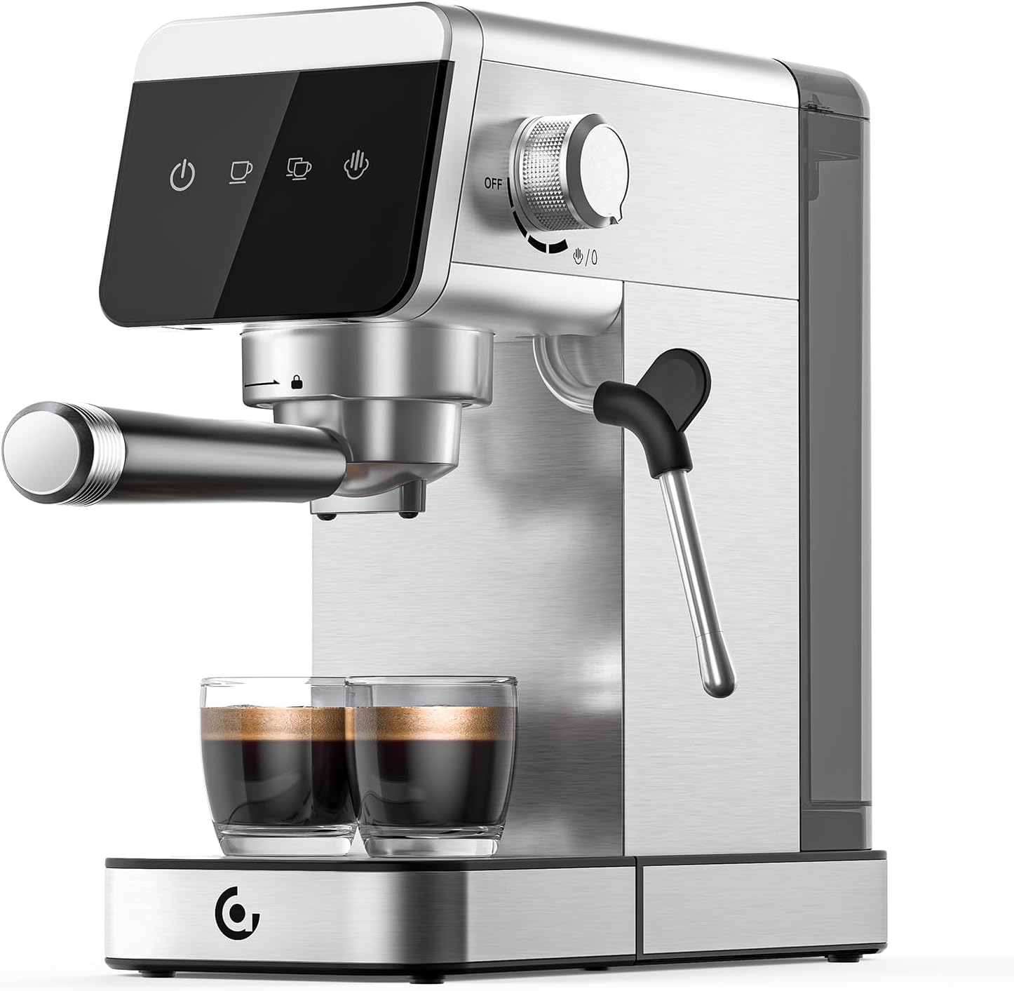 AMZCHEF 20 Bar Compact Home Espresso Coffee Machine, Matte Silver
